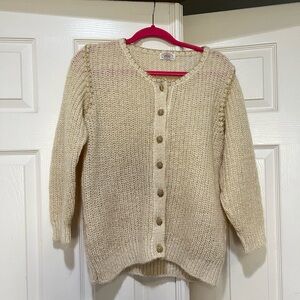 Made in Italy Cream Button-Front wool‎ Blend Sweater Cardigan women sZ medium